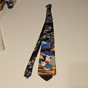 Mickey Mouse Novelty Black and Multicolor Tie